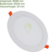 LED Inbouw Downlight 22W Slim | 280mm 2300lm - 3000K - Warm wit (830)