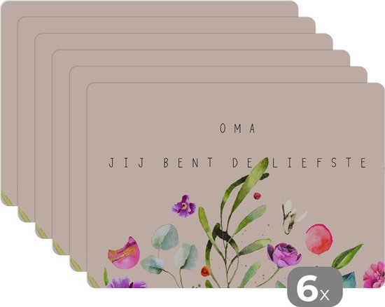Placemat - Placemats kunststof - Quotes - Oma jij bent de liefste