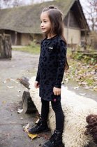 Koko Noko meisjes jurk met panterprint Black