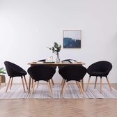 Medina Eetkamerstoelen 6 st stof zwart