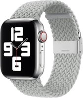 By Qubix Braided nylon bandje - Lichtgrijs - Geschikt voor Apple Watch 38mm - 40mm - 41mm - Compatible Apple watch bandje - smartwatch bandje nylon