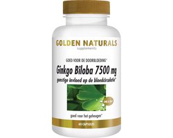 Golden Naturals Ginkgo Biloba 7500mg (60 veganistische capsules)