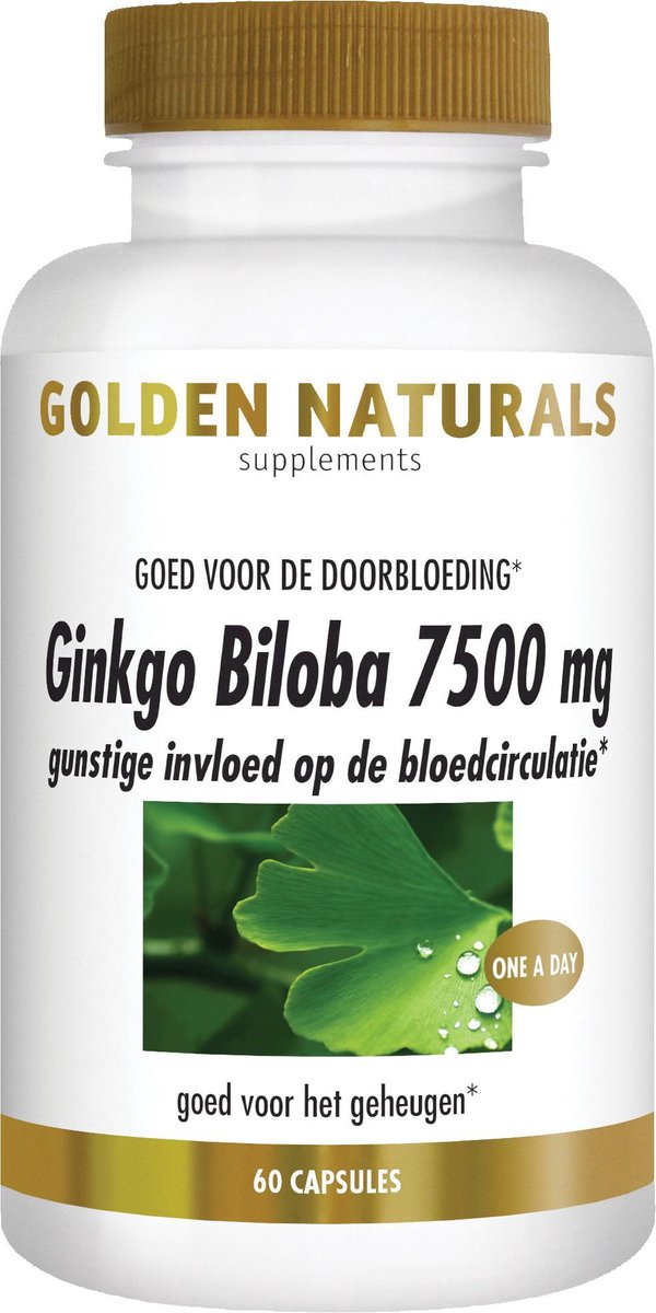 Goedkoopste Golden Naturals Ginkgo Biloba 7500mg (60 veganistische capsules