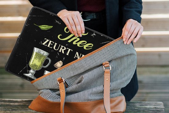 Housse pour ordinateur portable 15 pouces - Thee - Verres - Théière - Housse pour ordinateur portable - Cadeau pour femme - Cadeau Saint Valentin femme