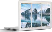 Laptop sticker - 15.6 inch - Doorkijk - Bergen - Winter - 36x27,5cm - Laptopstickers - Laptop skin - Cover