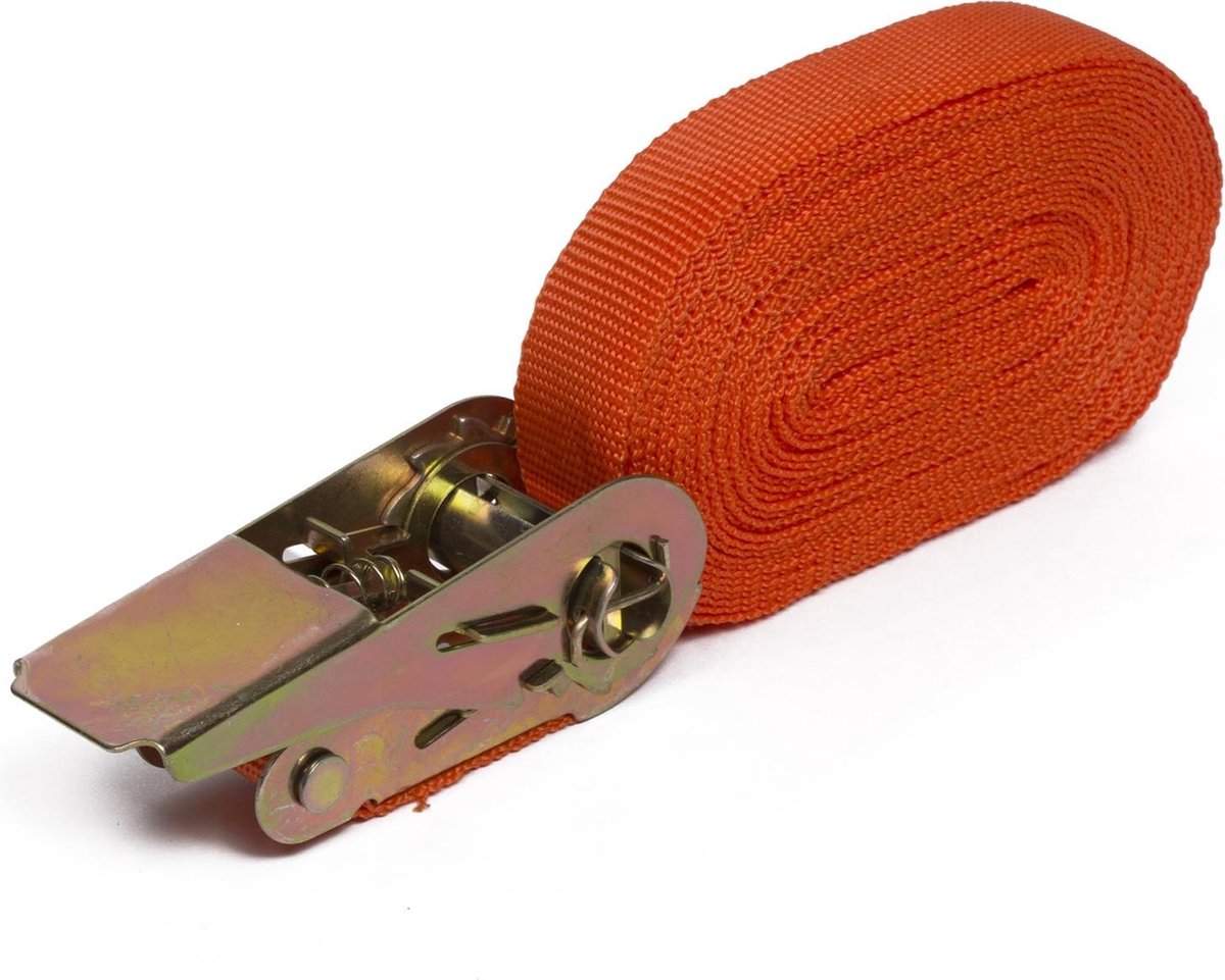 Benson Spanband met Ratel - 7.5 meter - Rood - 350 kilo Capaciteit