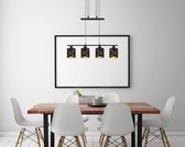 Hanglamp 4-lichts met prachtige lampenkappen | E27 | Zwart | Woonkamer | Eetkamer