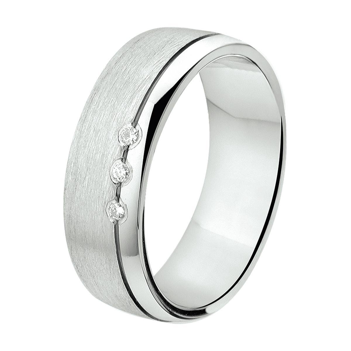 Gerhodineerd Zilver Ring A312 - 6 Mm 0.03Ct H Si 1315594