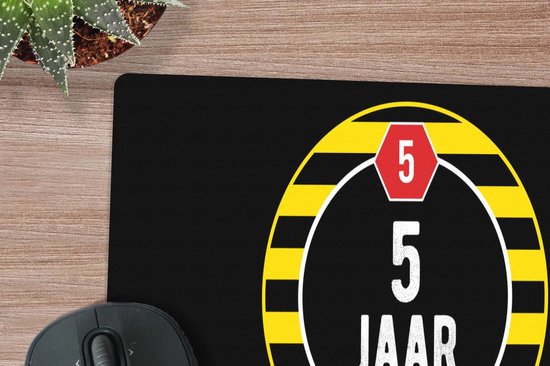 Bureau onderlegger 60x30 cm - Muismat Jubileum - 5 Jaar - Quote - Bureaulegger xl - Desk mat beschermer - Computer muismatten