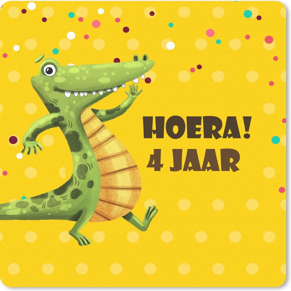 Muismat 30x30 cm - Mousepad Jubileum - Krokodil - Verjaardag - Muismatten