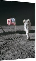 Armstrong photographs Buzz Aldrin (maanlanding) - Foto op Dibond - 60 x 90 cm