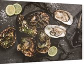 Oesters met oestermes - Foto op Dibond - 90 x 60 cm