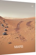 NASA's Curiosity Mars Rover look back at dune, NASA Science - Foto op Dibond - 60 x 80 cm