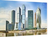 Skyline van het Moskou International Business Centre - Foto op Dibond - 60 x 40 cm