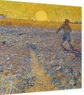 De zaaier, Vincent van Gogh - Foto op Dibond - 40 x 40 cm