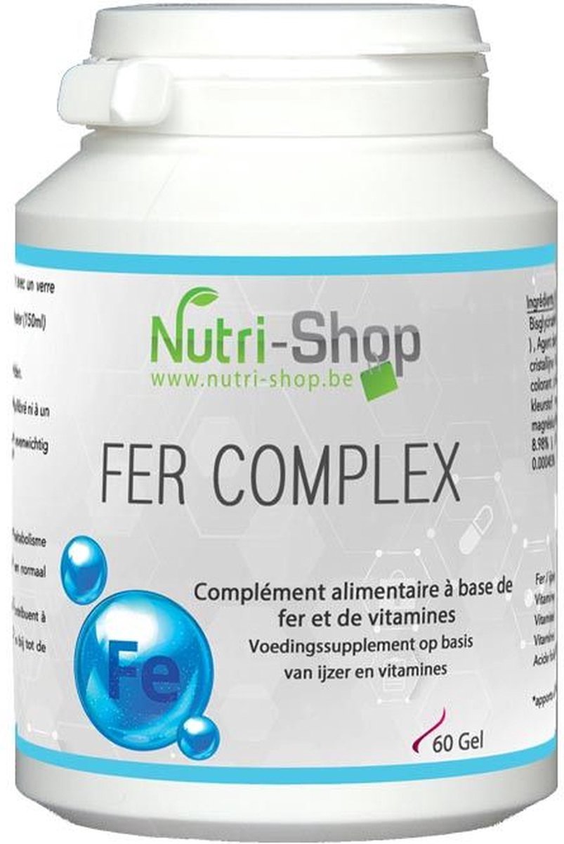 Nutri-shop Fer Complex - IJzer met vitamine B6 en B12 - 60 capsules