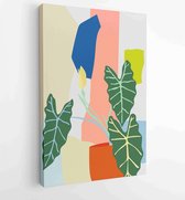 Canvas schilderij - Botanical wall art vector set. Water color boho foliage line art drawing with abstract shape. 1 -    – 1870913071 - 50*40 Vertical