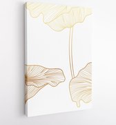 Canvas schilderij - Luxury lutus cover design collection. Lotus Hand drawn abstract line arts in trendy linear style vector illustration. 2 -    – 1798672837 - 40-30 Vertical