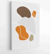 Canvas schilderij - Earth tone boho foliage line art drawing with abstract shape. Abstract Plant Art design for print, cover, wallpaper, Minimal and natural wall art. 3 -    – 1824