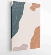 Canvas schilderij - Abstract organic shape background design for wedding invitation, clipart, print, cover, wallpaper, Wall art, Mid century modern art. 3 -    – 1815034430 - 40-30