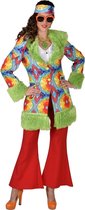 Magic By Freddy's - Hippie Kostuum - Kikker Bont Hippie Batik Jas Vrouw - Groen - Large - Carnavalskleding - Verkleedkleding