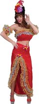 Funny Fashion - Brazilie & Samba Kostuum - Onstuimige Salsa Danseres Brasilia - Vrouw - Rood - Maat 32-34 - Carnavalskleding - Verkleedkleding