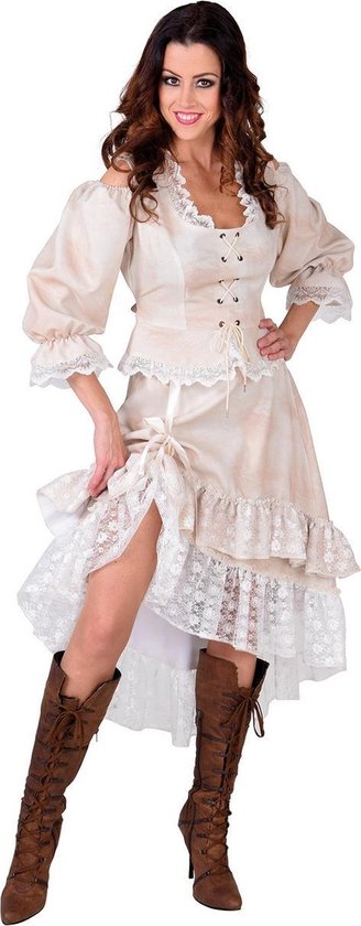 Costume de cowboy et de cow-girl | Charmant Saloon Lady Arizona Creme Woman  | Moyen... | bol.com