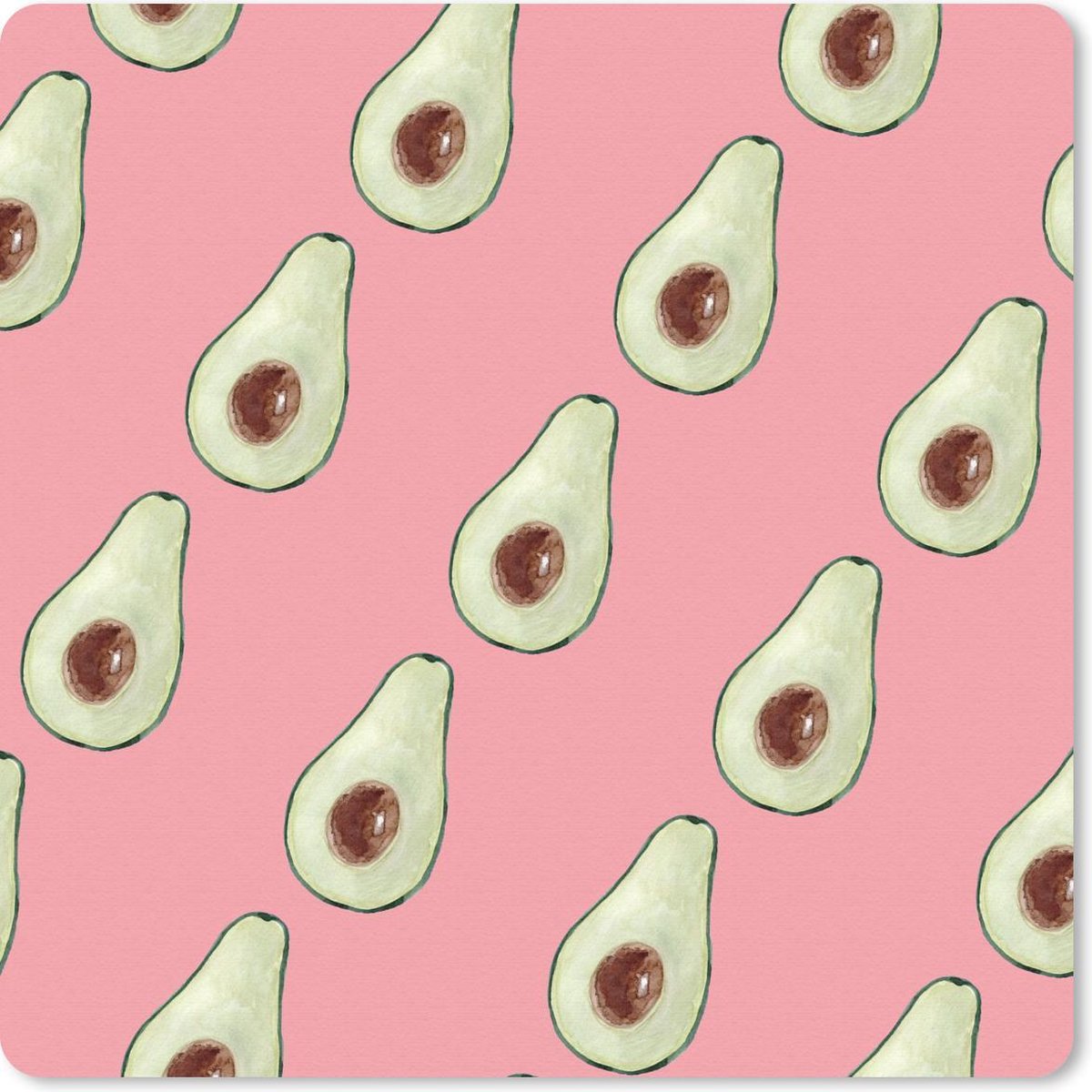 Muismat 30x30 cm - Mousepad Avocado - Roze - Fruit - Muismatten
