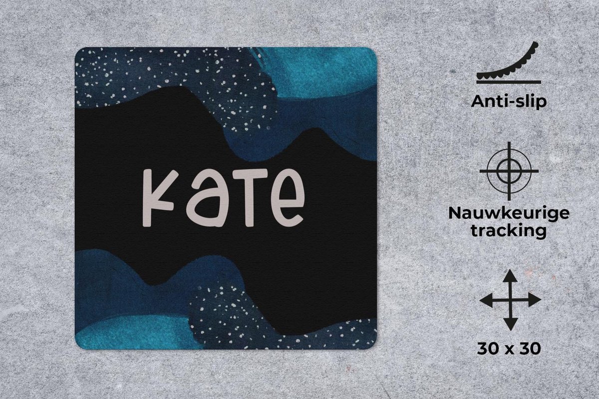 Muismat 30x30 cm - Mousepad Kate - Pastel - Meisje - Muismatten
