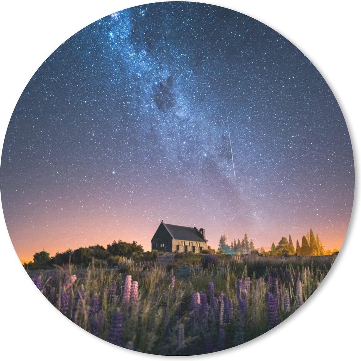 Muismat rond 30x30 cm - Mousepad Nieuw-Zeeland - Huis - Bloem - Ronde muismatten