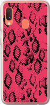 Coque Samsung Galaxy A20e - Imprimé animal - Peau de serpent - Rose - Coque de téléphone en Siliconen