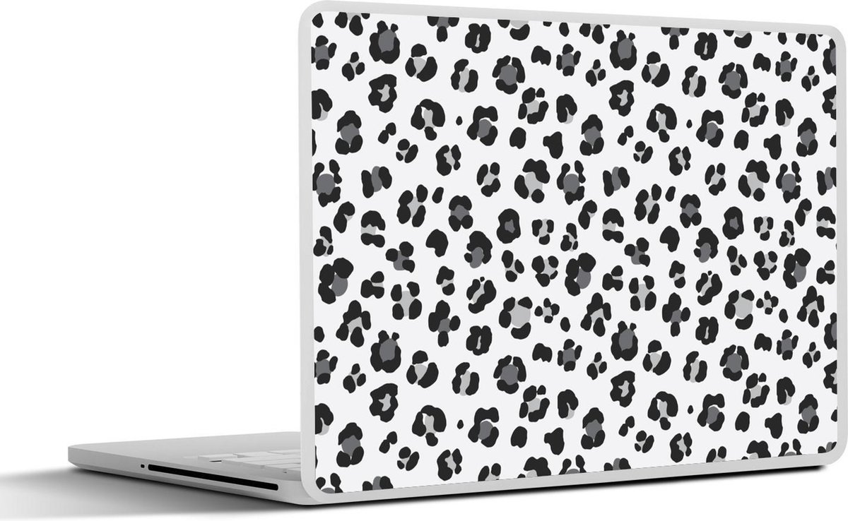 Laptop sticker - 13.3 inch - Dierenprint - Panter - Zwart - Grijs - 31x22,5cm - Laptopstickers - Laptop skin - Cover