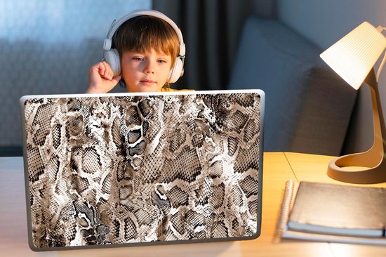 Autocollant pour ordinateur portable - 17,3 pouces - Imprimé animal - Formes - Marron