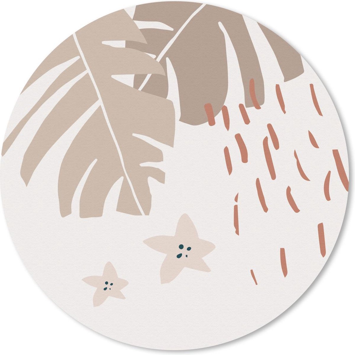 Muismat rond 20x20 cm - Mousepad Zomer - Ster - Blad - Ronde muismatten
