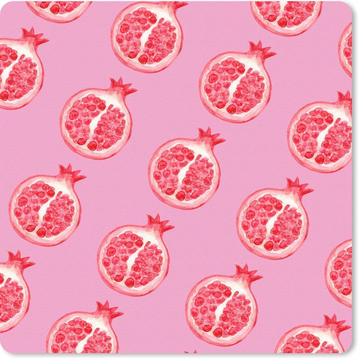 Muismat 30x30 cm - Mousepad Fruit - Roze - Sjablonen - Muismatten