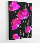 Canvas schilderij - Watercolor painting impressionism style, textured painting, floral still life, color painting, floral pattern painting -  Productnummer 1571117923 - 40-30 Verti