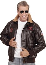 Widmann - Piloot & Luchtvaart Kostuum - Top Gun Chaser Pilotenjas Man - zwart - XL - Carnavalskleding - Verkleedkleding
