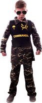 PartyXplosion - Leger & Oorlog Kostuum - Speciale Operaties Commando Camouflage - Jongen - bruin - Maat 140 - Carnavalskleding - Verkleedkleding
