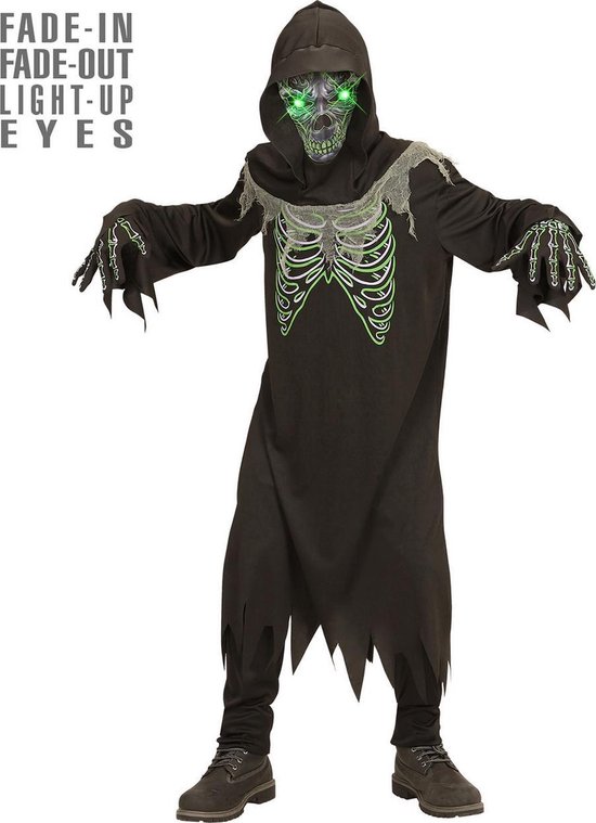 WIDMANN - Zwart en groen reaper kostuum voor kinderen - 158 (11-13 jaar)