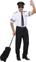 Widmann - Piloot & Luchtvaart Kostuum - Pilotenshirt Met Stropdas En Hoed Man - - XL - Carnavalskleding - Verkleedkleding