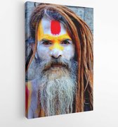 Canvas schilderij - Adult art beard close up  -   532739 - 115*75 Vertical