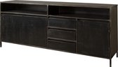 Dressoir - dallas dressoir zwart lades - 3 drs 3 lades - zwart - 200x40x85