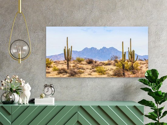 Artaza Toile Peinture Cactus dans le Désert - 40x20 - Klein - Photo sur Toile - Impression sur Toile