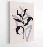 Canvas schilderij - Botanical wall art vector set. Foliage line art drawing with abstract shape. 4 -    – 1861710928 - 50*40 Vertical