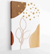 Canvas schilderij - Botanical wall art vector set. Floral and Foliage line art drawing with abstract shape. 3 -    – 1859438986 - 80*60 Vertical