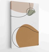 Canvas schilderij - Botanical wall art vector set. Floral and Foliage line art drawing with abstract shape. 2 -    – 1859438998 - 80*60 Vertical