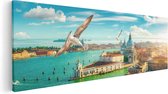 Artaza Canvas Schilderij Venetië Stad vanuit Boven - 120x40 - Groot - Foto Op Canvas - Canvas Print