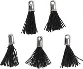 tassels 10 mm 5 stuks zwart