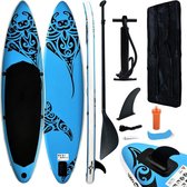Everest Stand Up Paddleboardset opblaasbaar 320x76x15 cm blauw