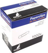 Paperclips Kangaro 25 mm rond doosje 1000 stuks, verzinkt K-10025-1000